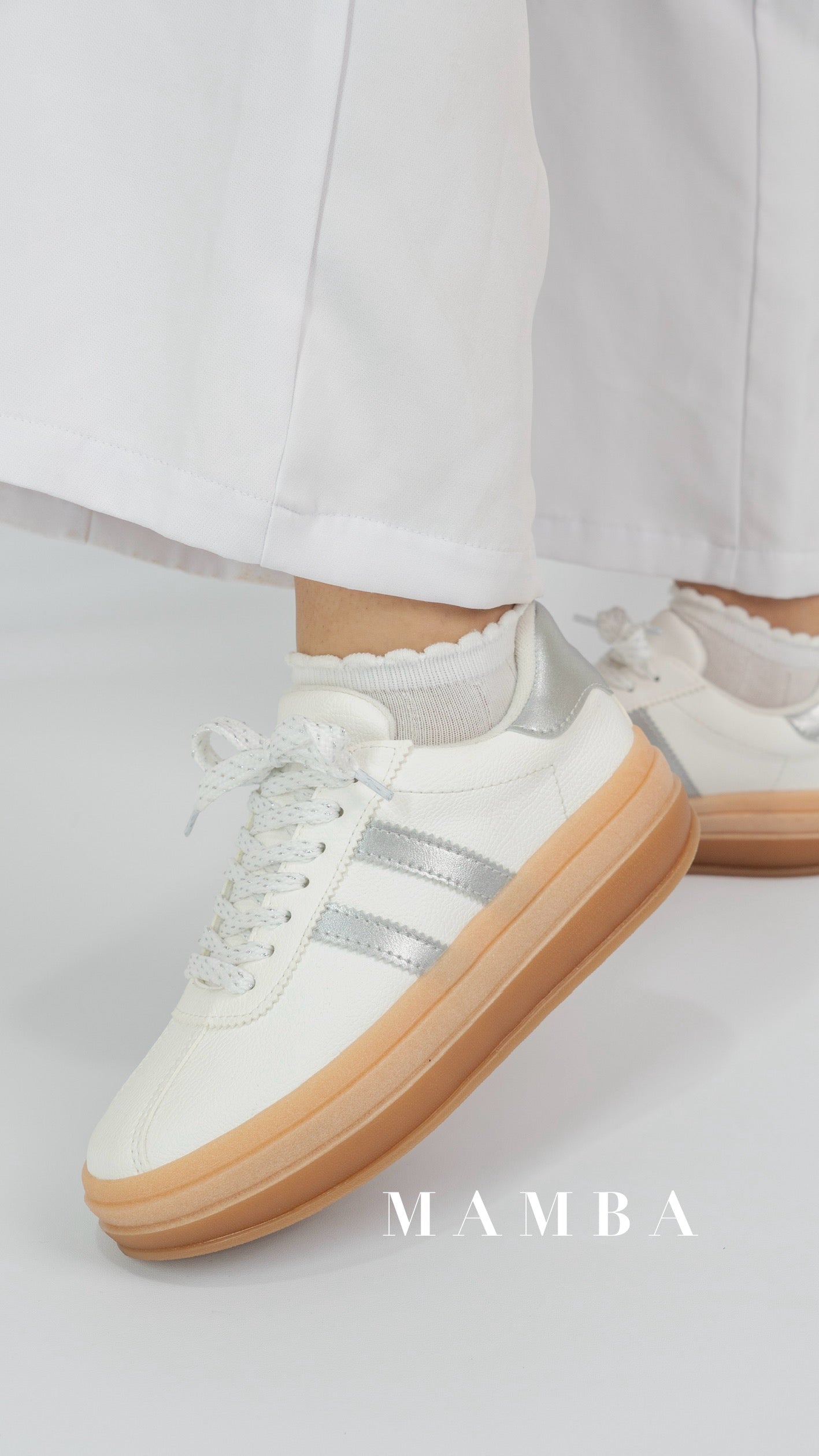 Gazelle Blanco x Plata